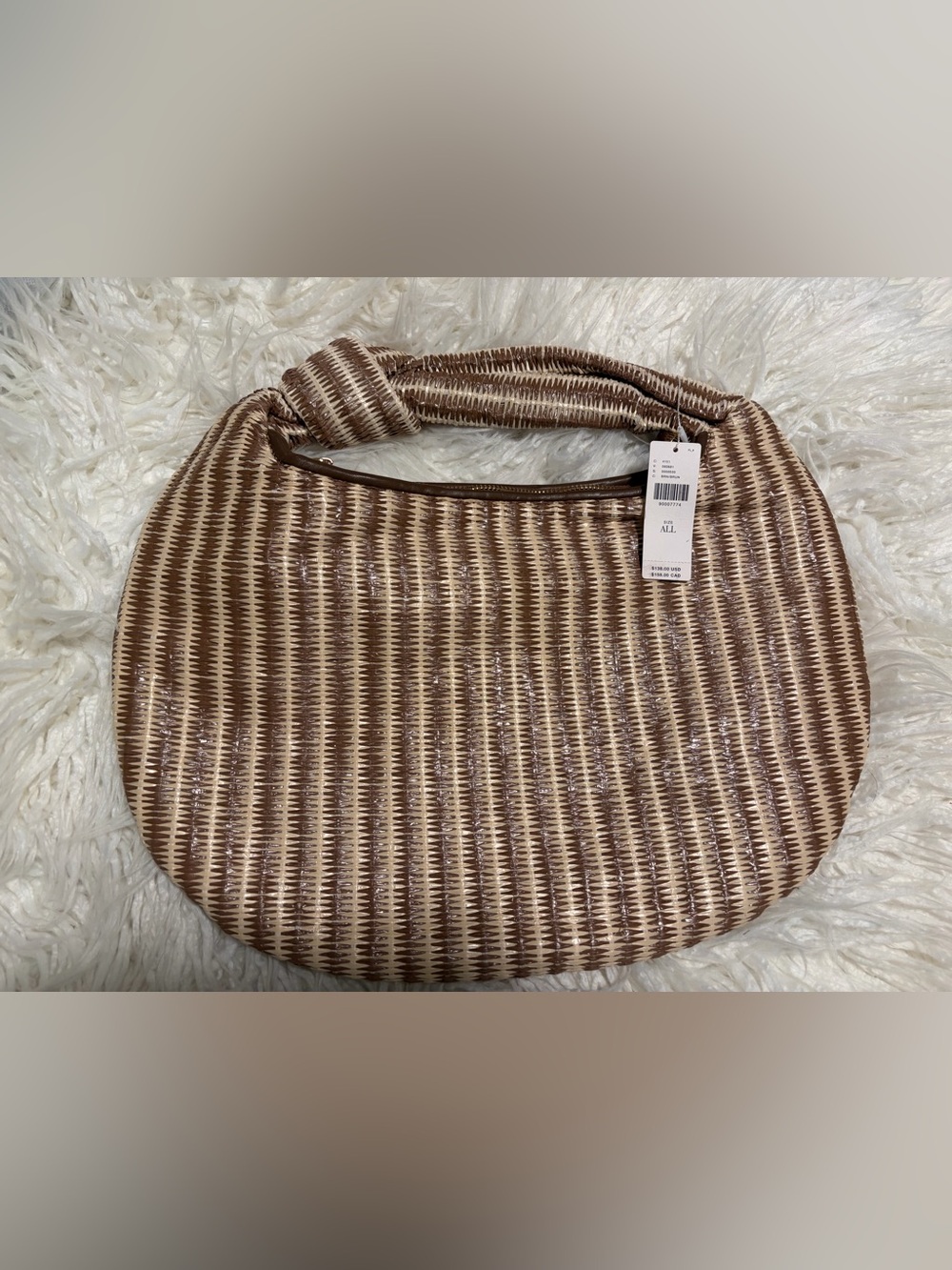 NWT - Anthropologie BRIGITTE Satchel by Melie Bianco BROWN Raffia Edition - Picture 4 of 6